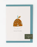Load image into Gallery viewer, Acorn New Baby Card - Liberty Capel Mustard Fabric