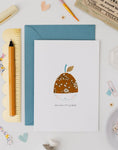 Load image into Gallery viewer, Acorn New Baby Card - Liberty Capel Mustard Fabric
