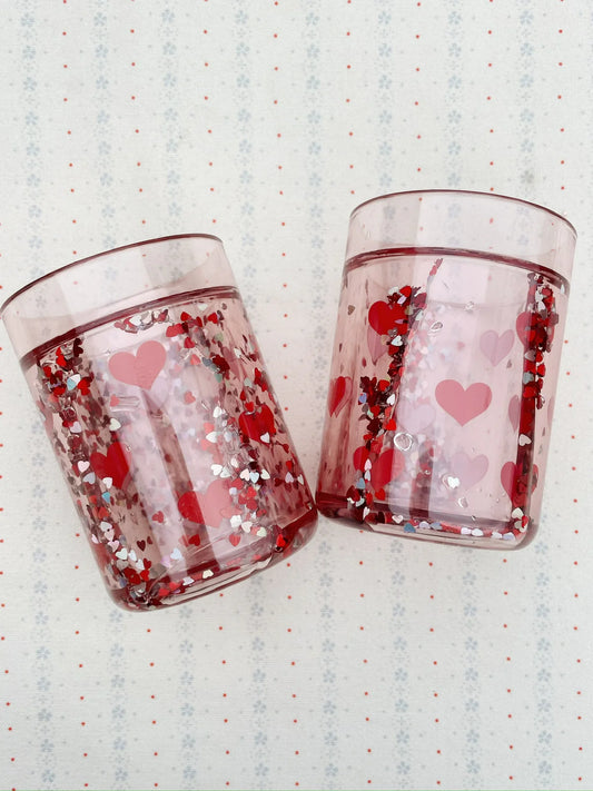 2 Pack Glitter Cups - Heart