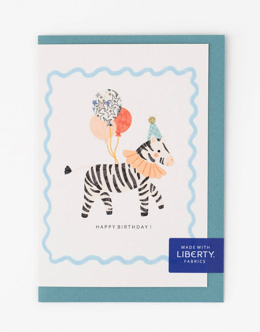 Liberty Zebra Birthday Card - Adelajda's Wish