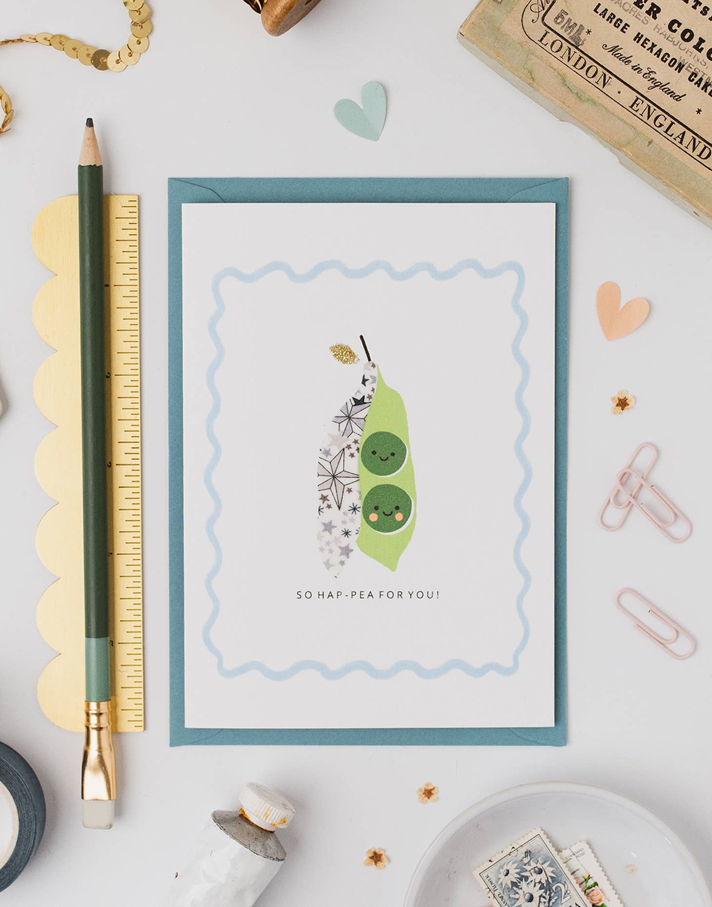 Peas in a Pod Card - Liberty Adelajda's Wish Fabric
