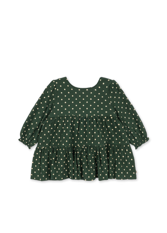 Elin LS Bow Dress GOTS - Dot Marseille