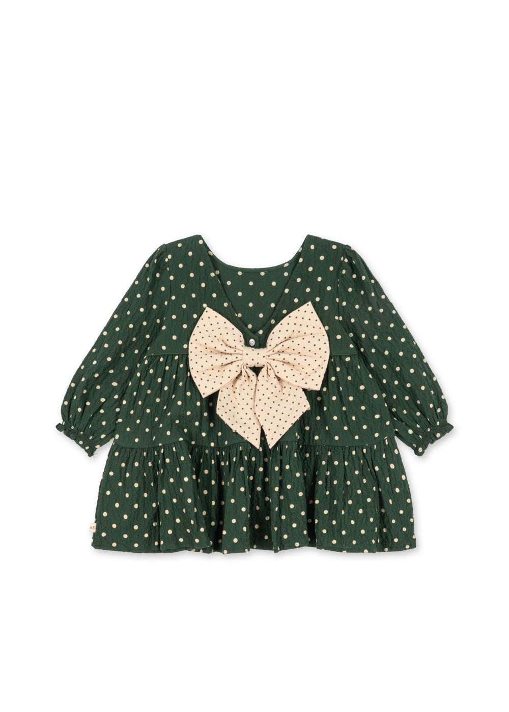 Elin LS Bow Dress GOTS - Dot Marseille