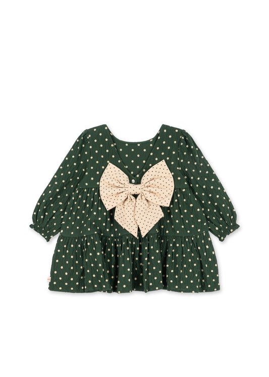 Elin LS Bow Dress GOTS - Dot Marseille
