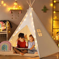 Load image into Gallery viewer, Tiny Land® Teepee Tent for Kids with Mat – Indoor Play Tent with Floor Mat
