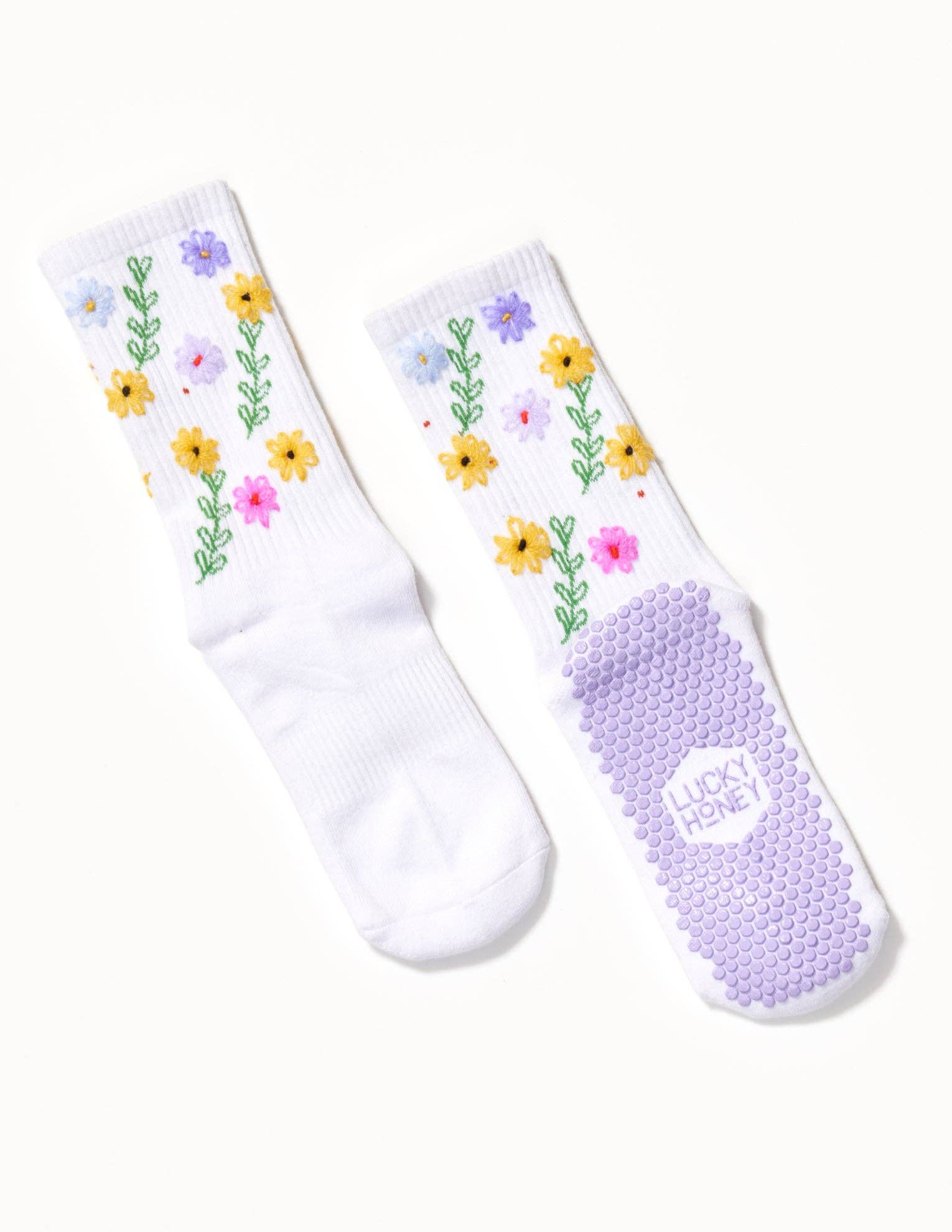 LIMITED EDITION Tall Tube Grip Sock Daisy Multi Color