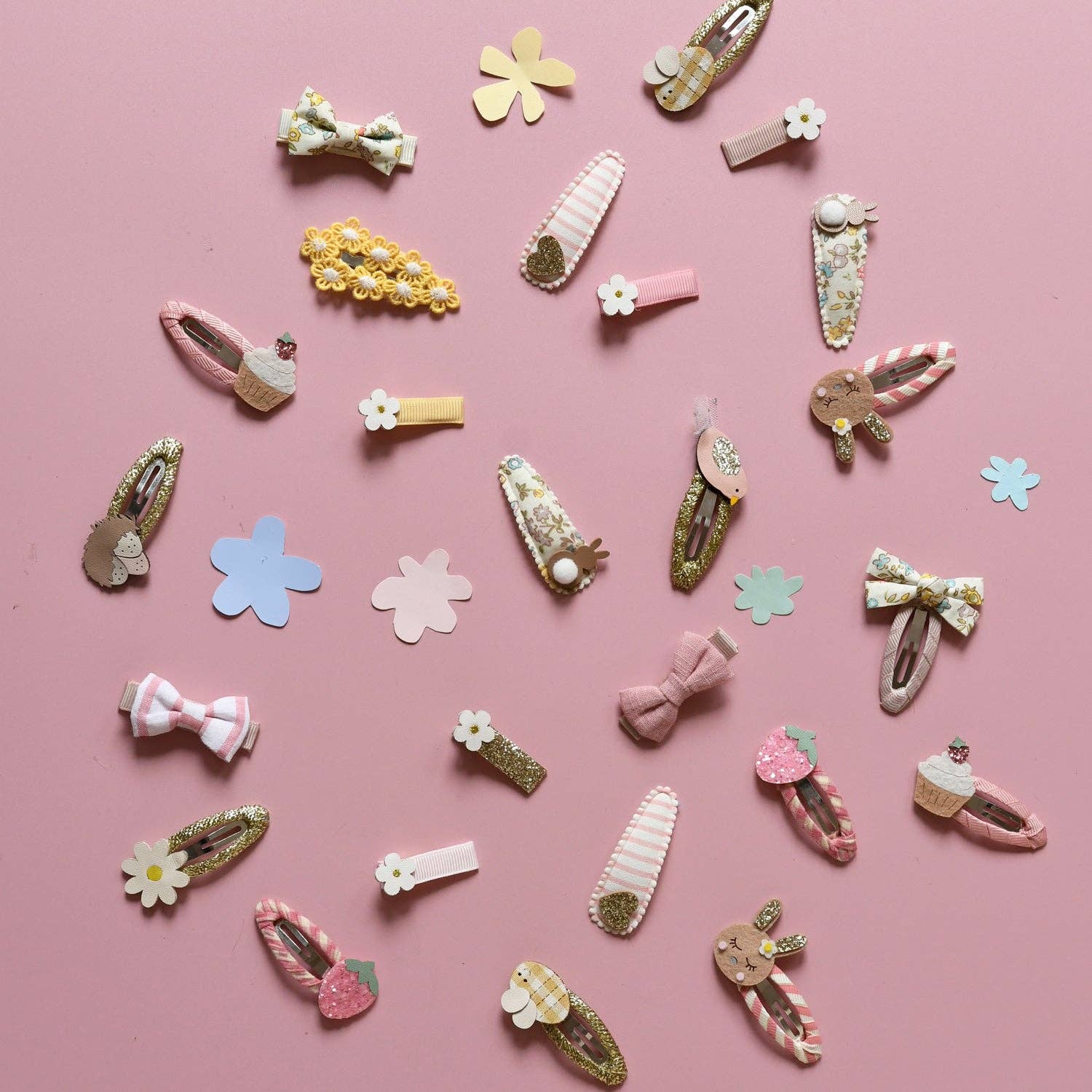 Petal Bunny Fabric Clip Set