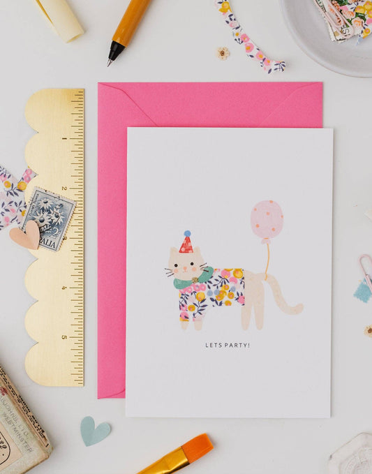 Liberty Cat Birthday Card - Wiltshire Bud