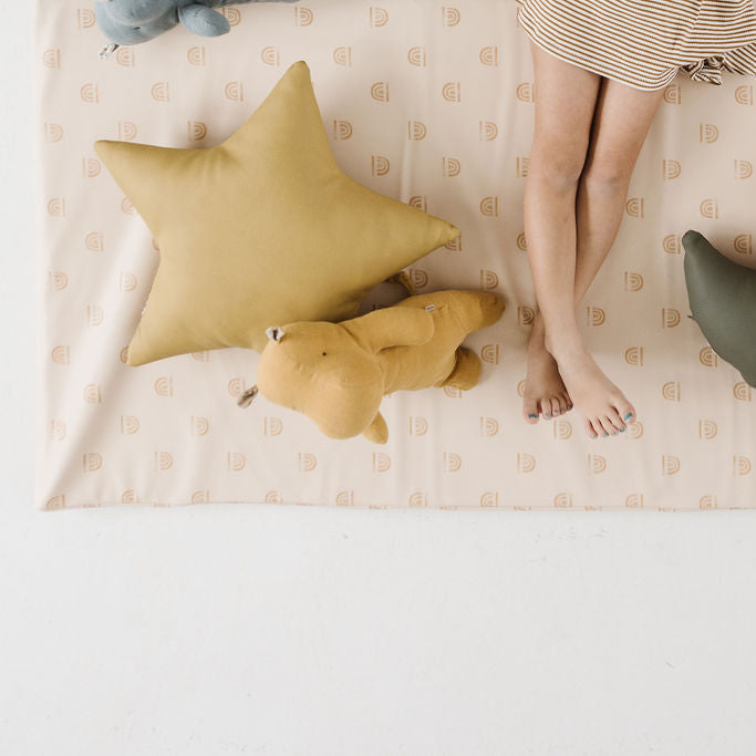 Rainbow Stamp in Cream Vegan Leather Mat